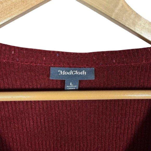 Modcloth Women’s Speckled Ribbed Cardigan ASO Legacies Red Size L - Picture 7 of 12
